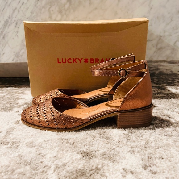✨ Lucky Brand LK-Maliya Bronze Leather Sandals – Size 8M (NEW!) ✨ - Picture 1 of 7